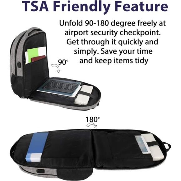 Travel Laptop Backpack, 17 Inch Business Flight Approved Carry on Backpack - Picture 2 of 7